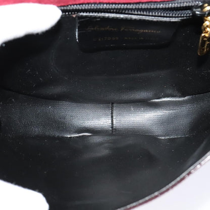 Salvatore Ferragamo Vala Shoulder Bag Patent Leather, BURGUNDY, PATENT_LEATHER, Shoulder bag