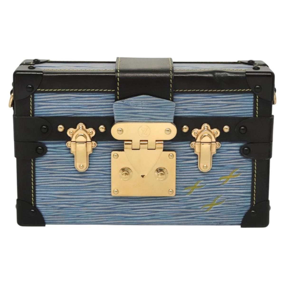 Louis Vuitton Petite Malle Handbag Epi Leather, BLUE, LEATHER, Shoulder bag