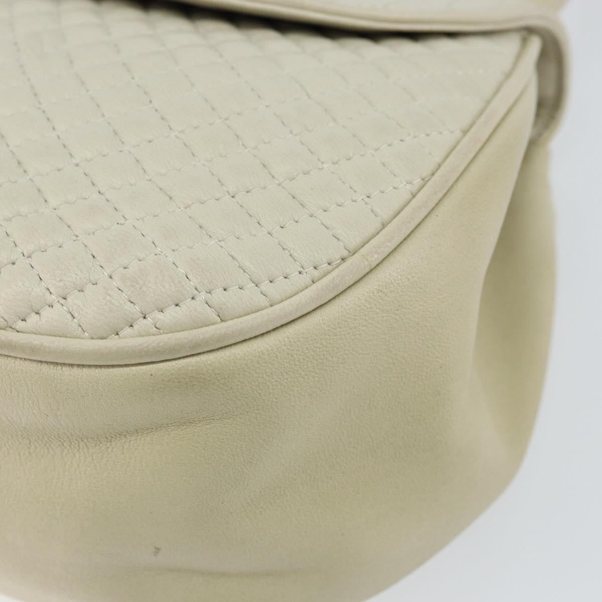 Bally Vintage Handbag Quilted Leather, WHITE, LEATHER, Handbag