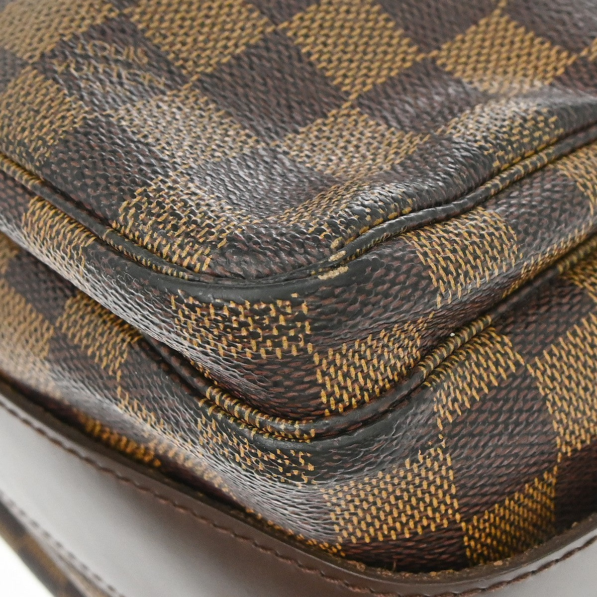 Louis Vuitton Naviglio Handbag Damier, Brown, Canvas, Shoulder Bag