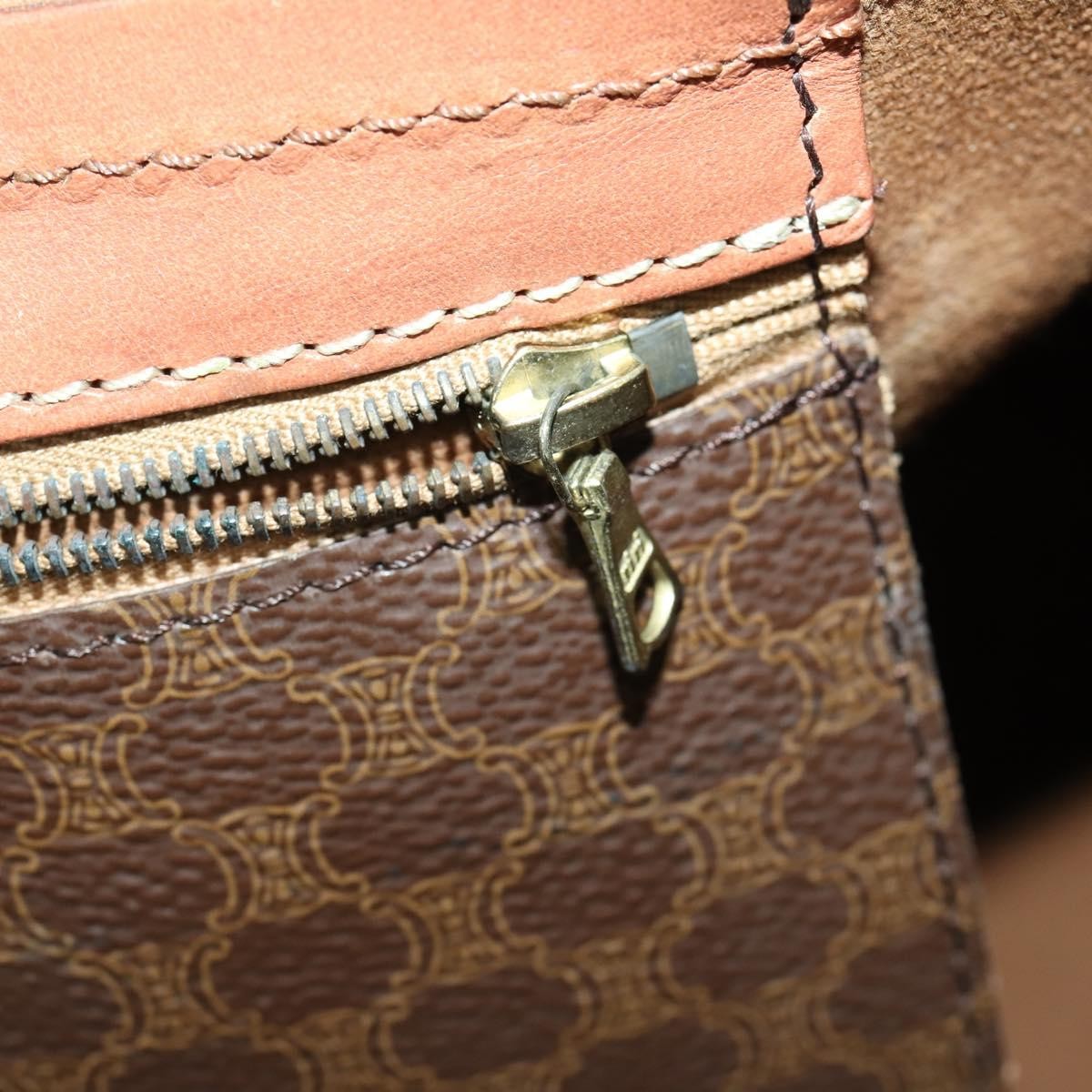 Celine Vintage Duffle Bag Canvas and Leather, BROWN, CANVAS, Travel bag