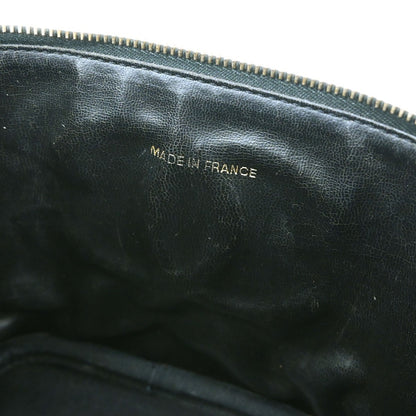 Chanel Vintage Timeless Cosmetic Case Caviar, BLACK, LEATHER, Handbag