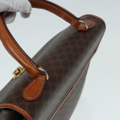 Celine Vintage Macadam Handbag Canvas and Leather, BROWN, CANVAS, Handbag