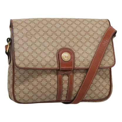 Celine Macadam Shoulder Bag PVC Leather, BEIGE, CANVAS, Shoulder bag