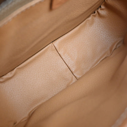 Celine Vintage Macadam Shoulder Bag Canvas and Leather, Brown, PVC, Shoulder Bag