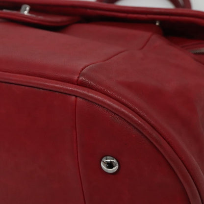 Chanel Vintage CC Turnlock Satchel Leather, RED, LEATHER, Travel bag