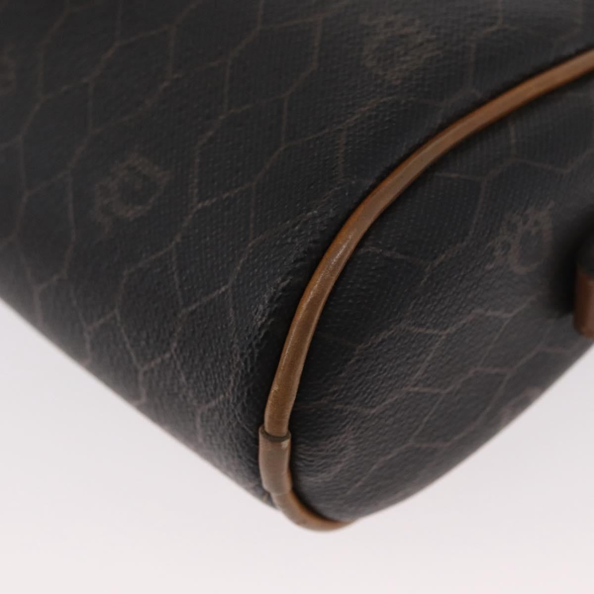 Christian Dior Vintage Honeycomb Shoulder Bag Canvas and Leather, BLACK, CANVAS, Shoulder bag
