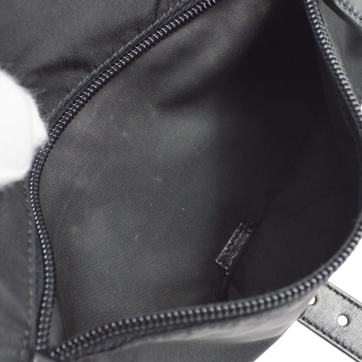 Prada Buckle Messenger Bag Tessuto, BLACK, NYLON, Shoulder bag