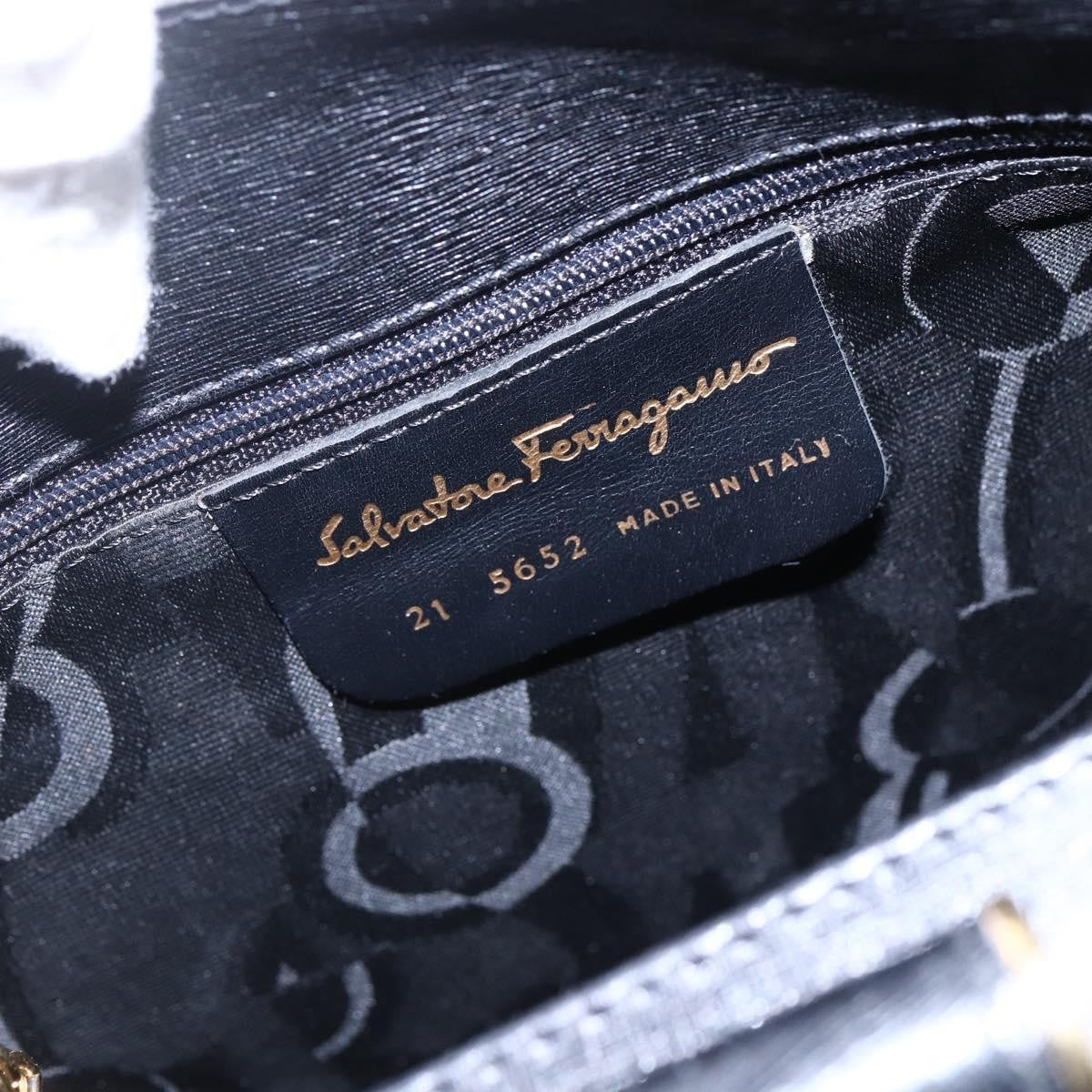 Salvatore Ferragamo Gancini Shoulder Bag Leather, BLACK, LEATHER, Shoulder bag