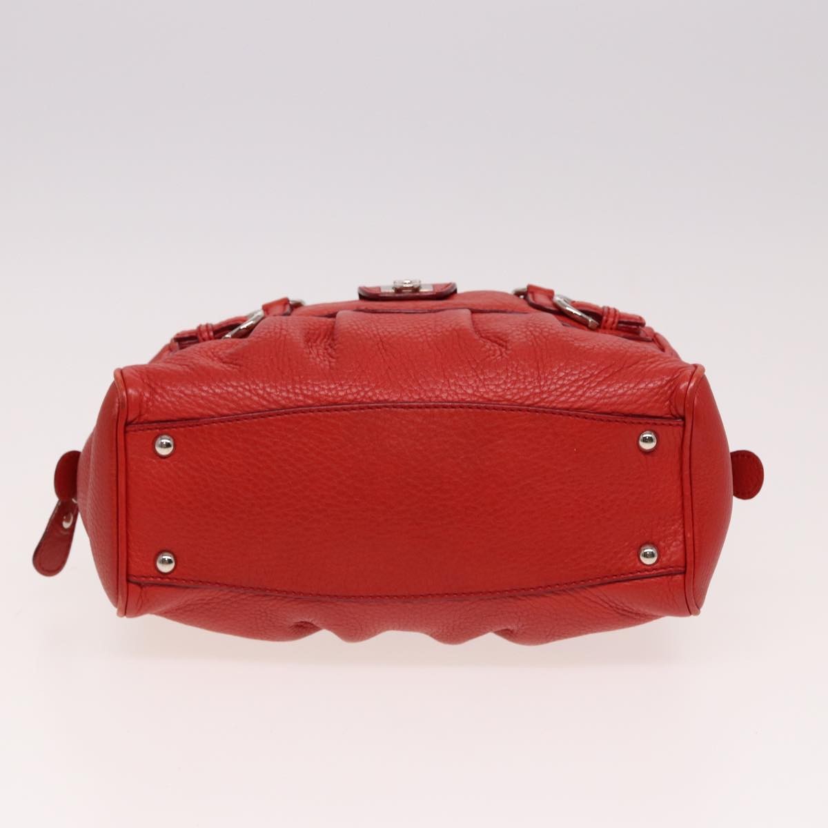 Salvatore Ferragamo Gancini Buckle Shoulder Bag Leather, RED, LEATHER, Handbag
