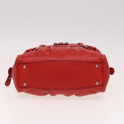 Salvatore Ferragamo Gancini Buckle Shoulder Bag Leather, RED, LEATHER, Handbag