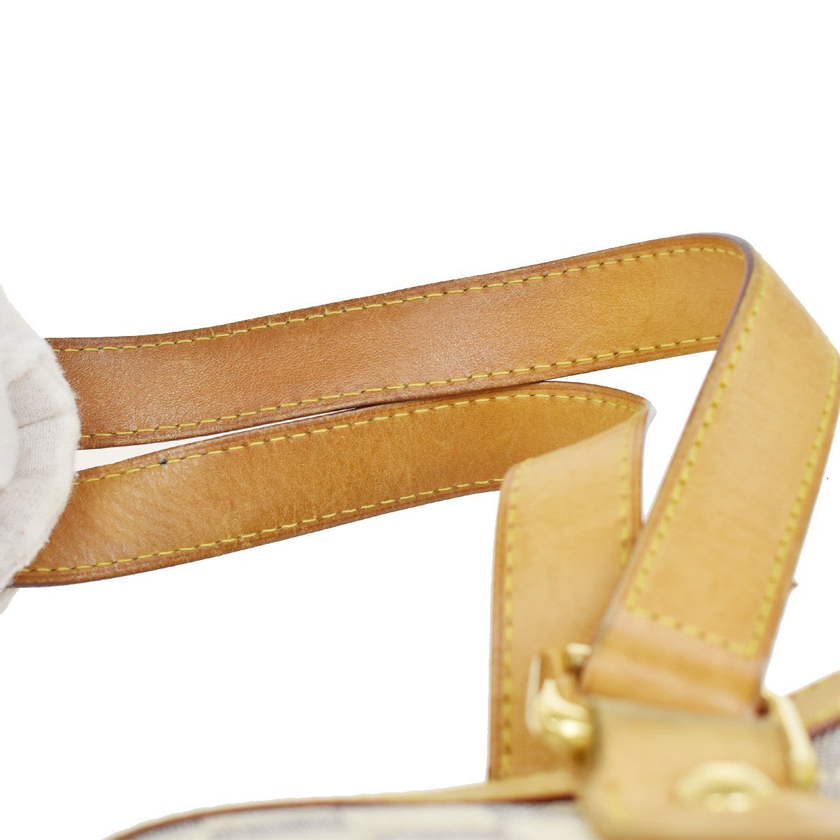 Louis Vuitton Hampstead Handbag Damier, WHITE, CANVAS, Shoulder bag