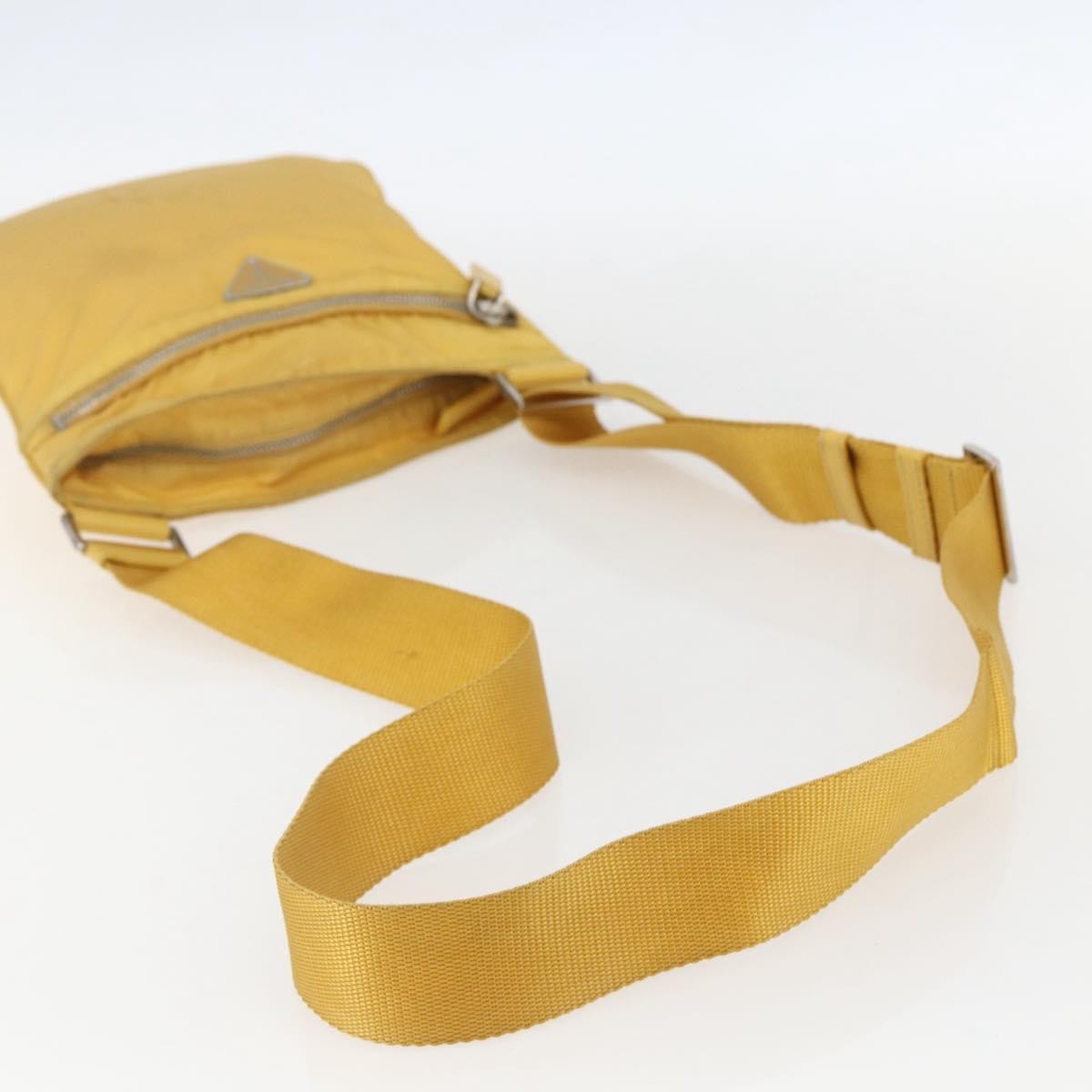 Prada Front Pocket Messenger Bag Tessuto, YELLOW, NYLON, Shoulder bag