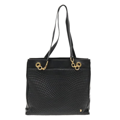 Bally Vintage Tote Bag Quilted Leather, Black, Leather, Shoulder Bag