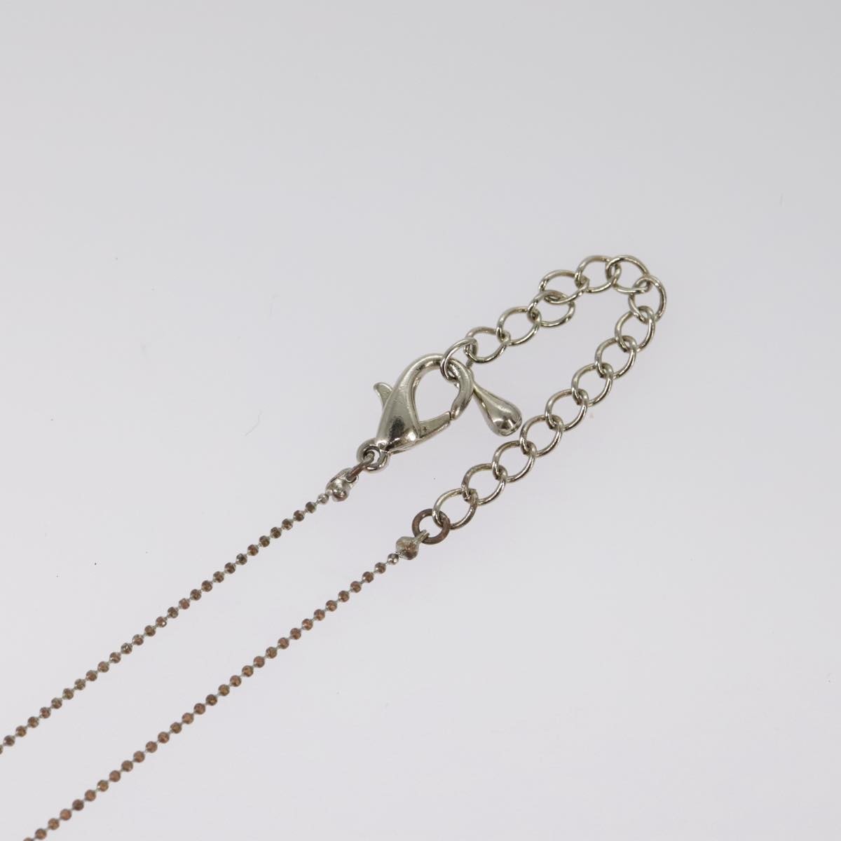 Christian Dior Bow CD Pendant Necklace Metal with Crystal, SILVER, METAL, Necklace