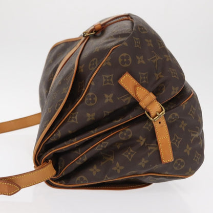 Louis Vuitton Saumur Handbag Monogram Canvas, BROWN, CANVAS, Shoulder bag