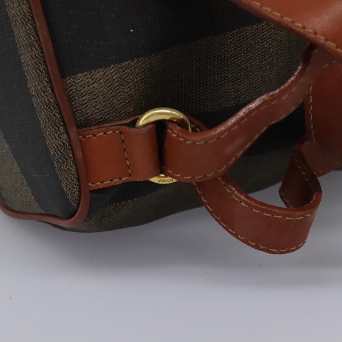 Fendi Pequin Front Pocket Backpack Coated Canvas, BROWN, CANVAS, Backpack