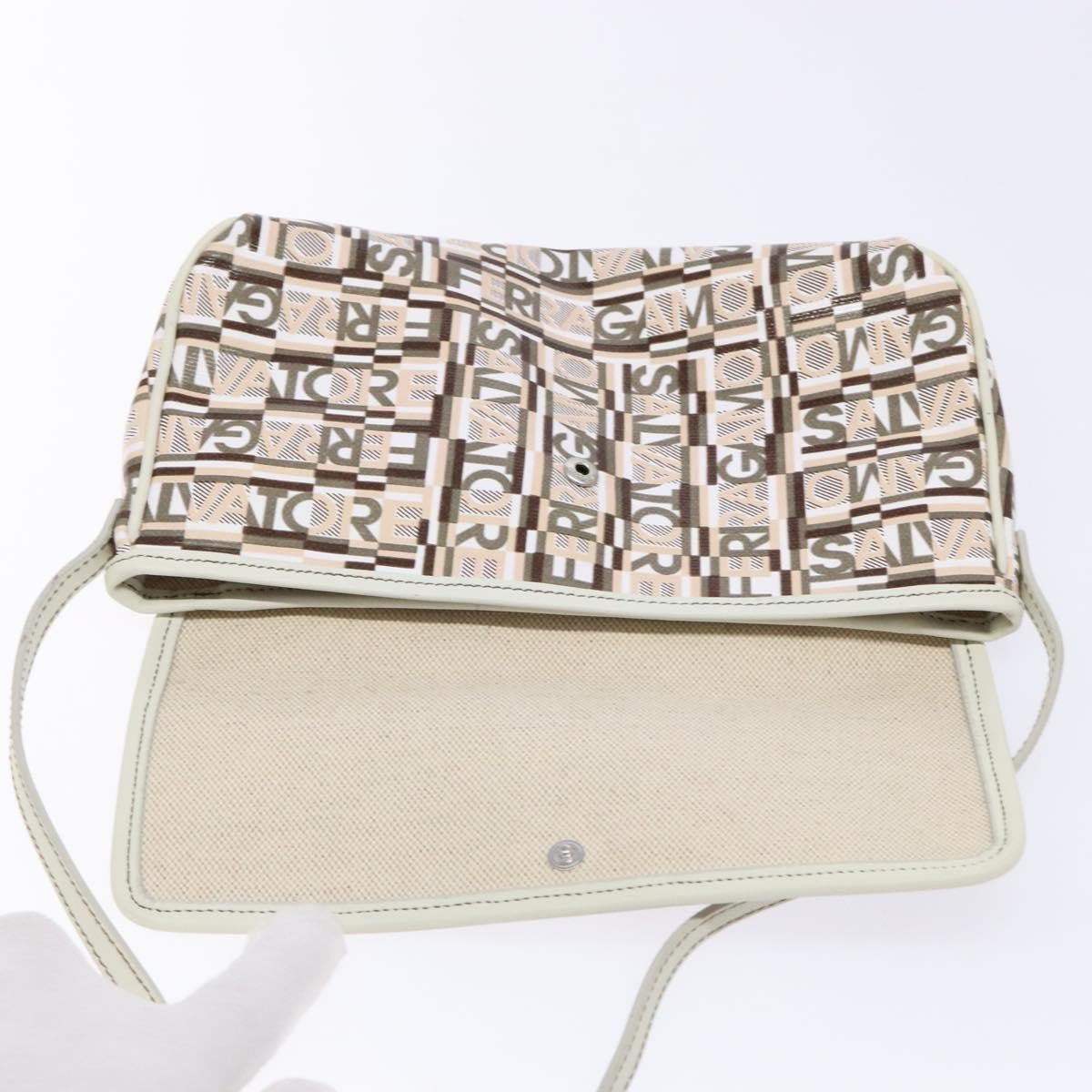 Salvatore Ferragamo Vintage clutch Bag Canvas, BEIGE, CANVAS, Clutche & pouche