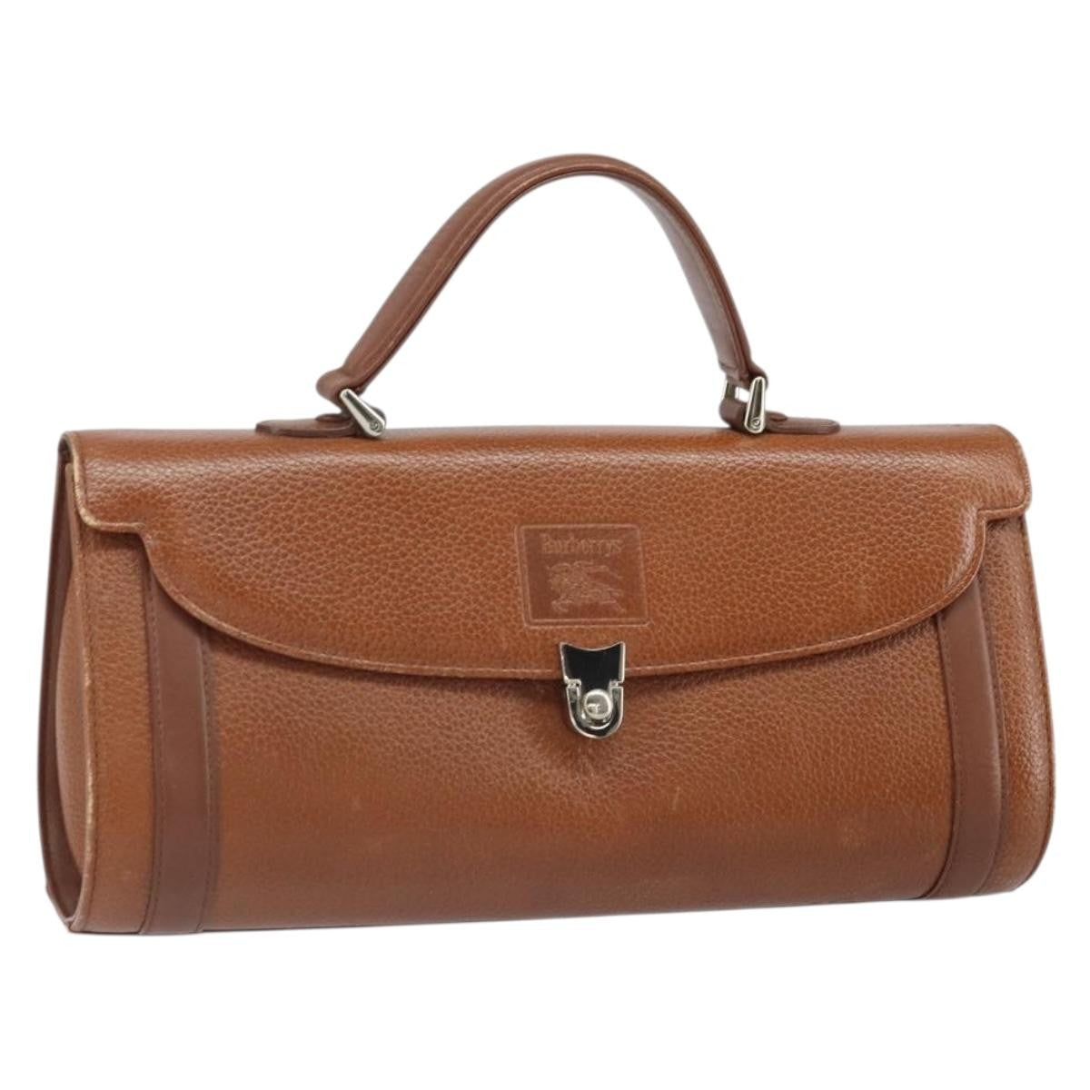 Burberry Vintage Handbag Leather, BROWN, LEATHER, Handbag