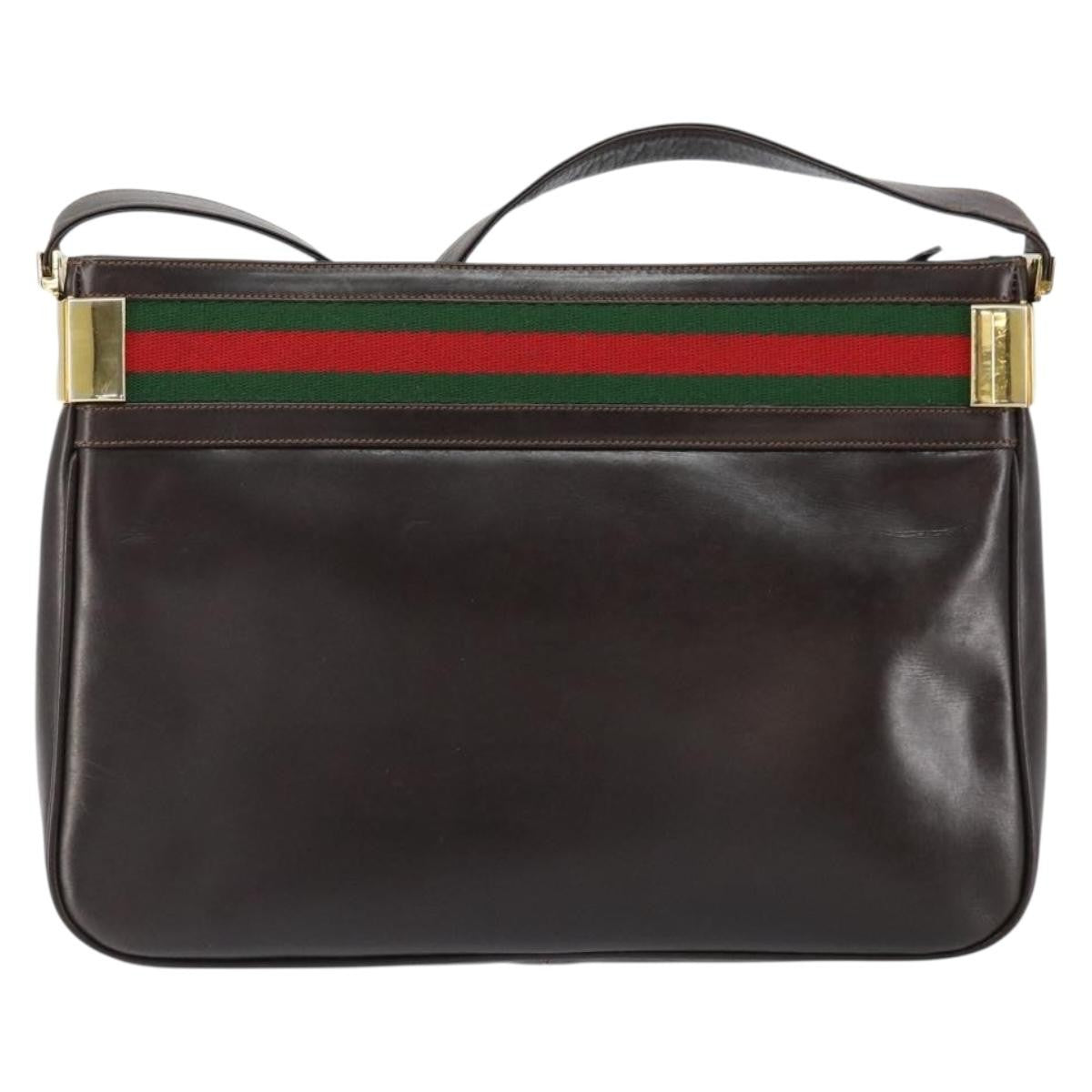 Gucci Sherry line shoulder bag Leather, BROWN, LEATHER, Shoulder bag