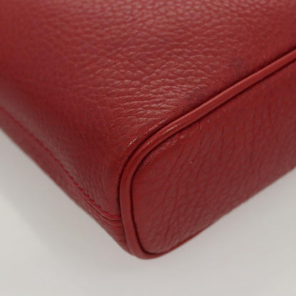 Burberry Logo Zip Around Pouch Leather, RED, LEATHER, Clutche & pouche