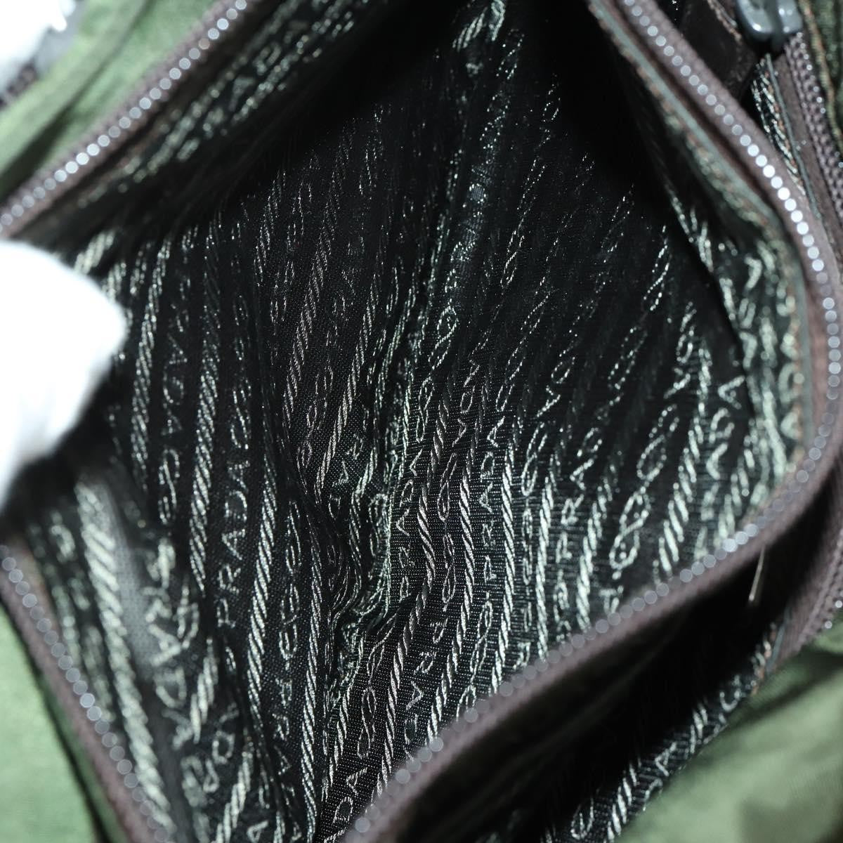 Prada Vintage Shoulder Bag Nylon and Leather, GREEN, NYLON, Shoulder bag