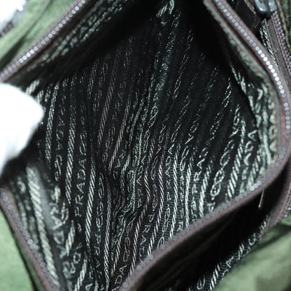 Prada Vintage Shoulder Bag Nylon and Leather, GREEN, NYLON, Shoulder bag