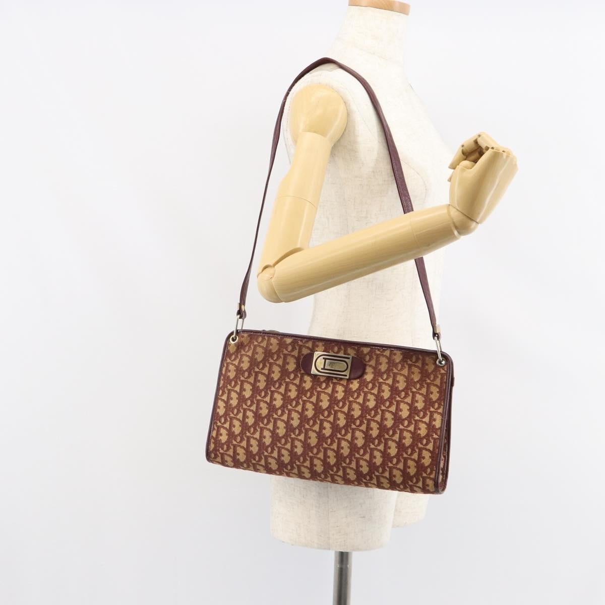 Christian Dior Vintage Trotter Shoulder Bag Canvas, RED, CANVAS, Shoulder bag