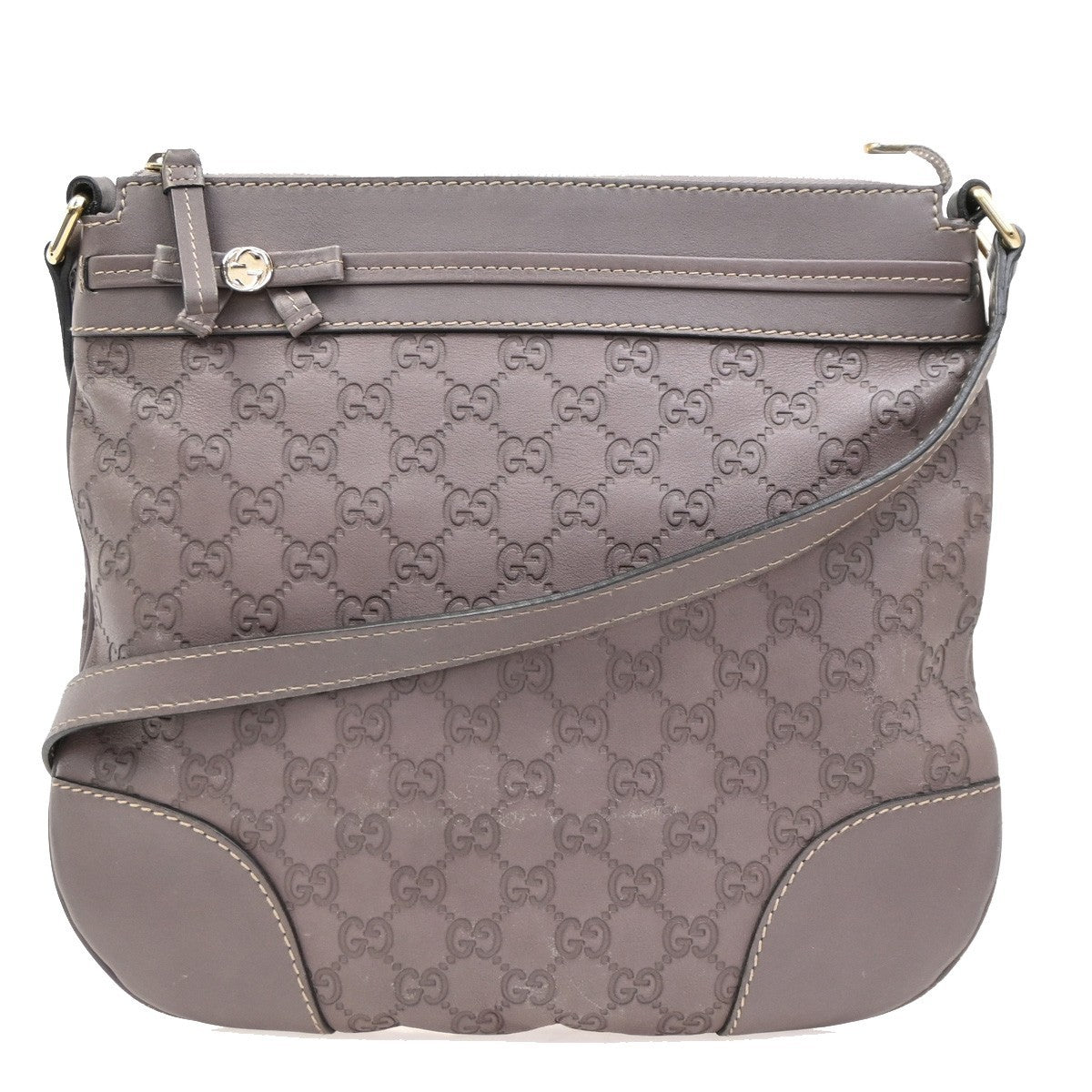 Gucci Mayfair Messenger Bag Guccissima Leather, PURPLE, LEATHER, Shoulder bag