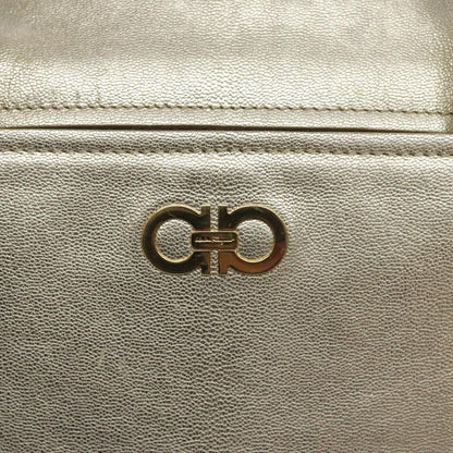 Salvatore Ferragamo Vintage Zip Tote Leather, GOLD, LEATHER, Tote bag