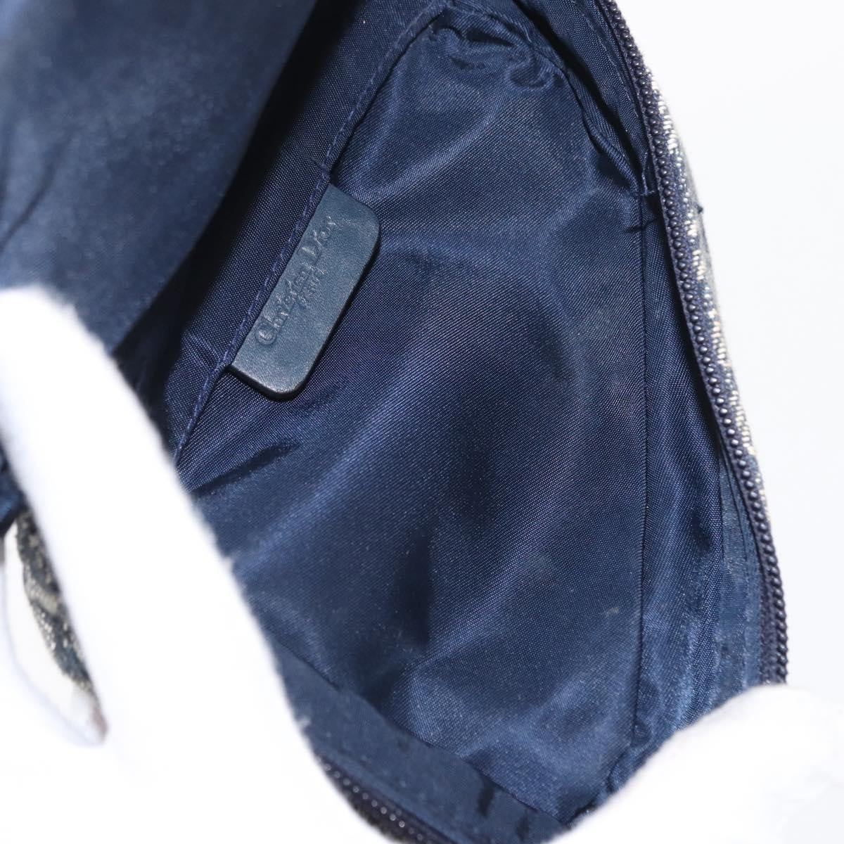 Christian Dior Saddle Zip Pouch Diorissimo Canvas, NAVY, CANVAS, Clutche & pouche