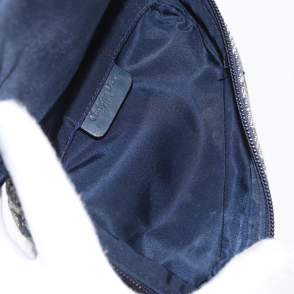 Christian Dior Saddle Zip Pouch Diorissimo Canvas, NAVY, CANVAS, Clutche & pouche