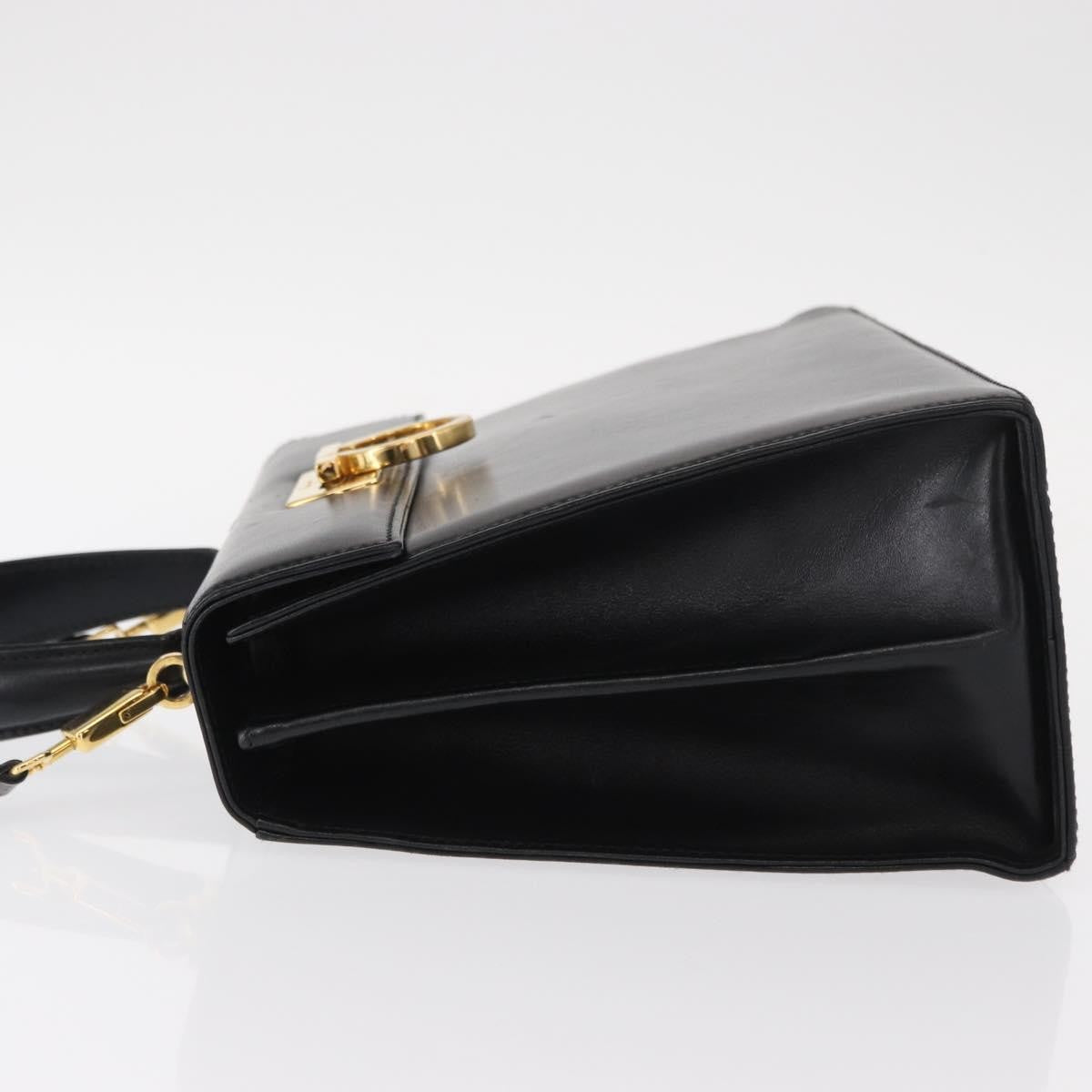 Salvatore Ferragamo Convertible Top Handle Bag Leather, BLACK, LEATHER, Handbag