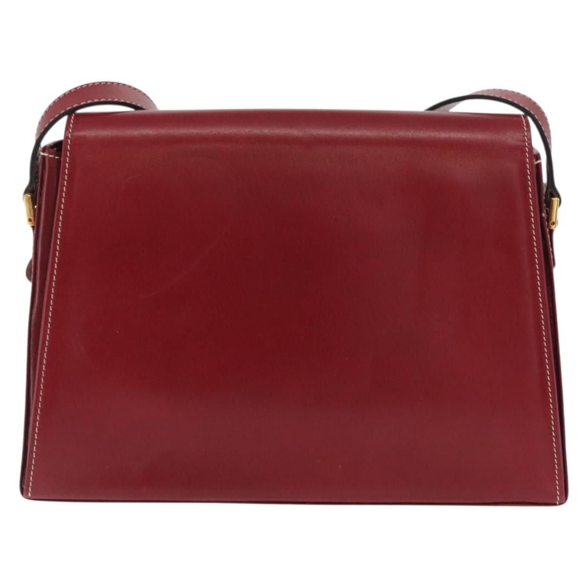 Christian Dior Vintage CD Logo Shoulder Bag Leather, RED, LEATHER, Shoulder bag