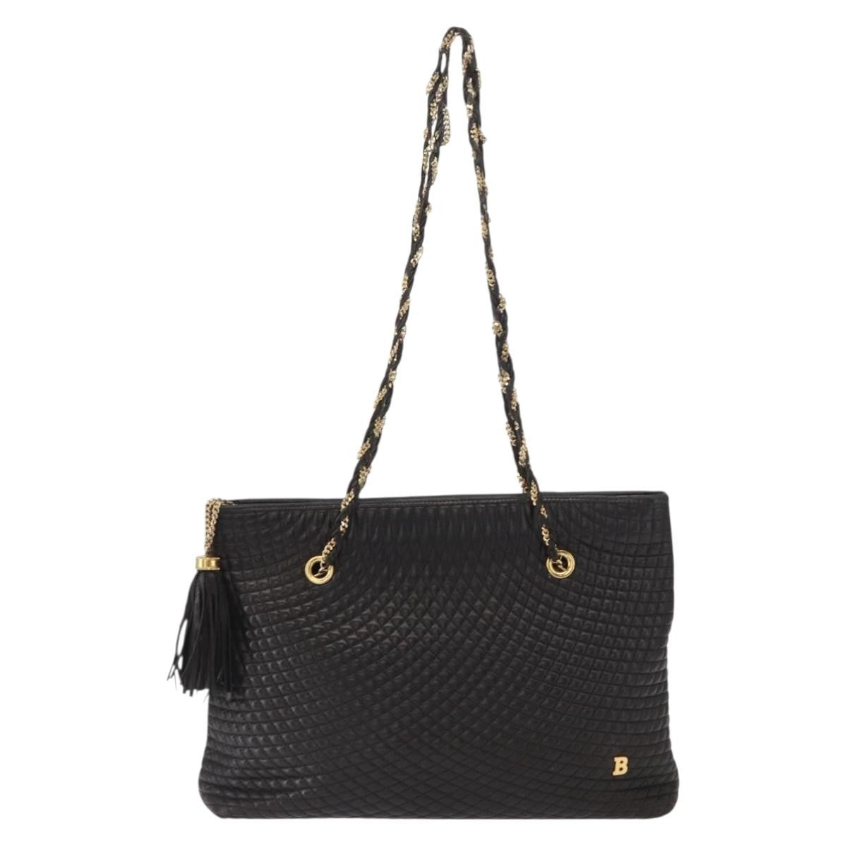 Bally Vintage Shoulder Bag Leather, Black, Leather, Shoulder Bag