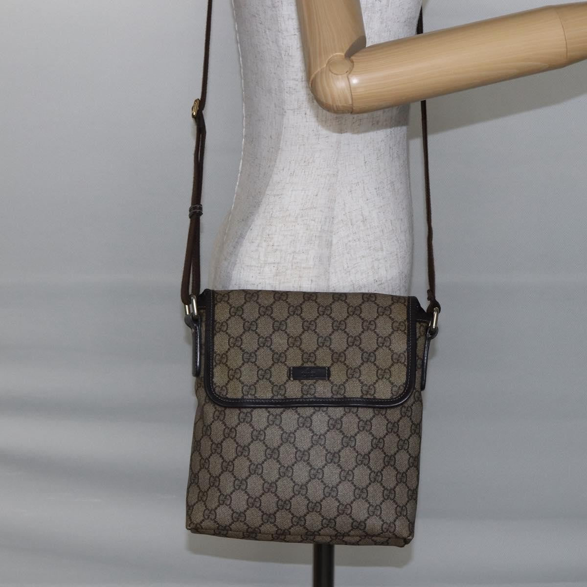 Gucci Flap Messenger GG Coated Canvas, BEIGE, CANVAS, Shoulder bag