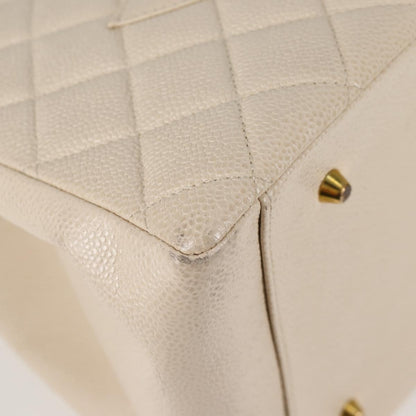 Chanel Vintage Grand Shopping Tote Quilted Calfskin, GOLD, LEATHER, Tote bag