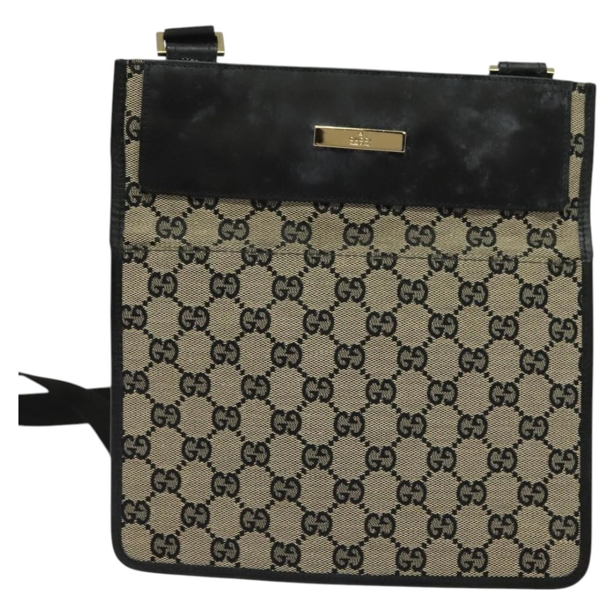 Gucci Front Pocket Messenger Canvas, BEIGE, CANVAS, Shoulder bag
