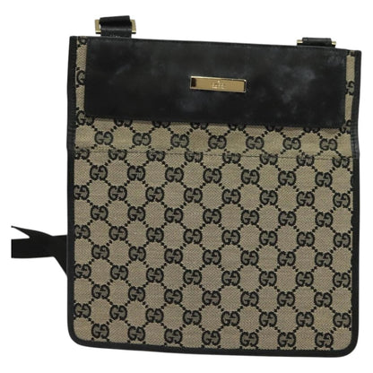 Gucci Front Pocket Messenger Canvas, BEIGE, CANVAS, Shoulder bag