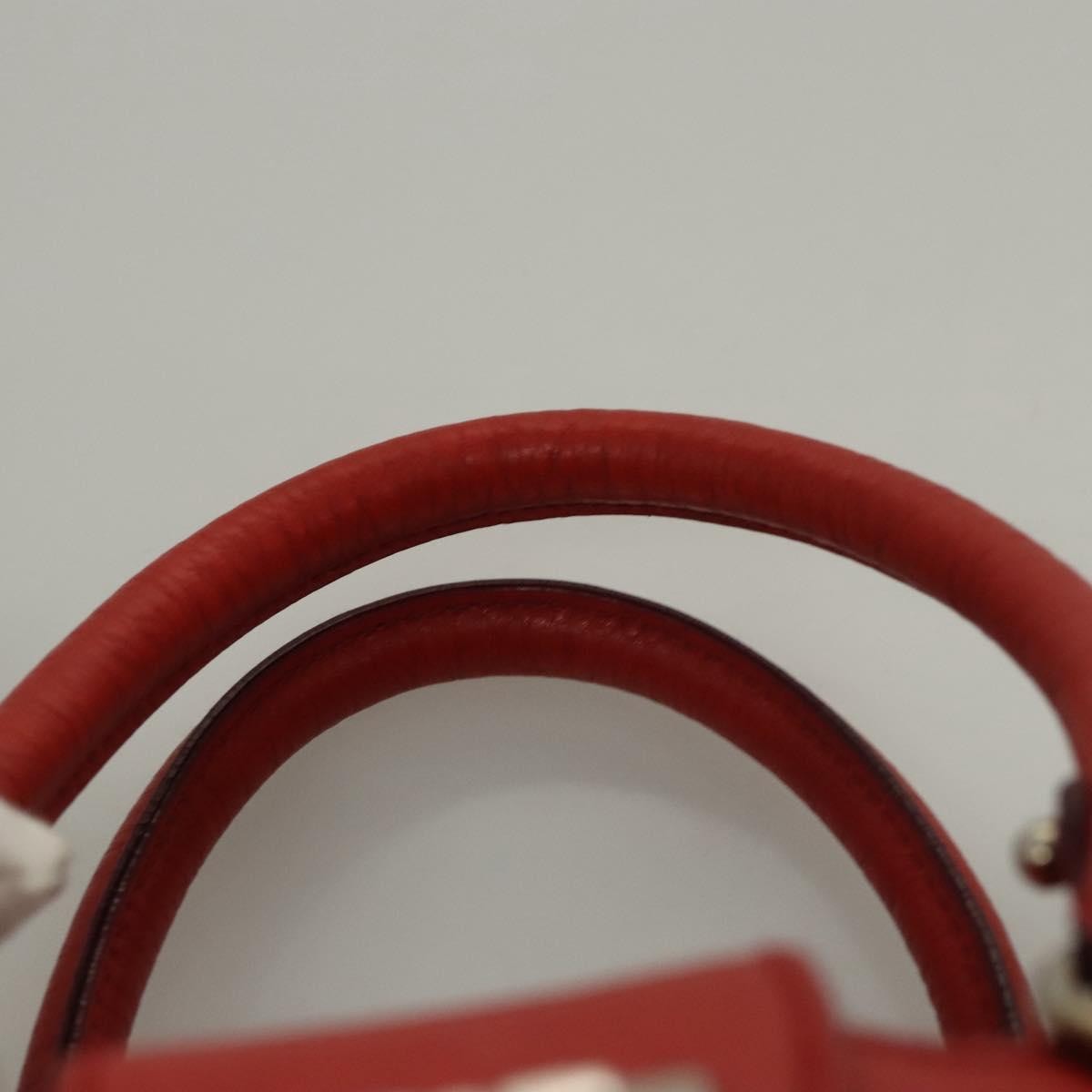 Salvatore Ferragamo Gancini handbag Leather, RED, LEATHER, Handbag