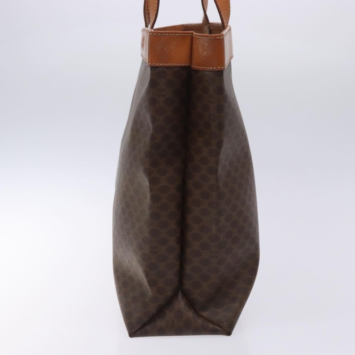Celine Vintage Macadam Handbag Leather, BROWN, PVC,Leather,Canvas, Handbag