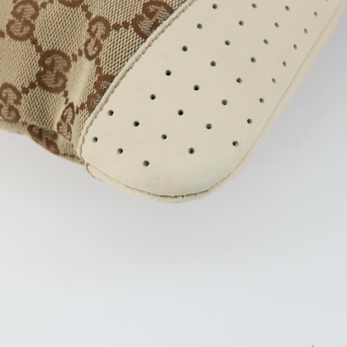 Gucci Zip Messenger GG Canvas with Perforated Leather, BEIGE, CANVAS, Shoulder bag