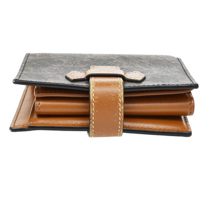 Celine Strap wallet Triomphe coated canvas, BROWN, CANVAS, Wallets