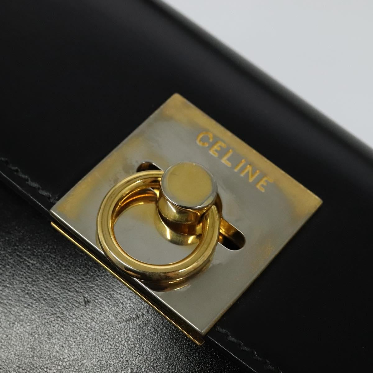 Celine Vintage Logo Top Handle Bag Leather, BLACK, LEATHER, Handbag
