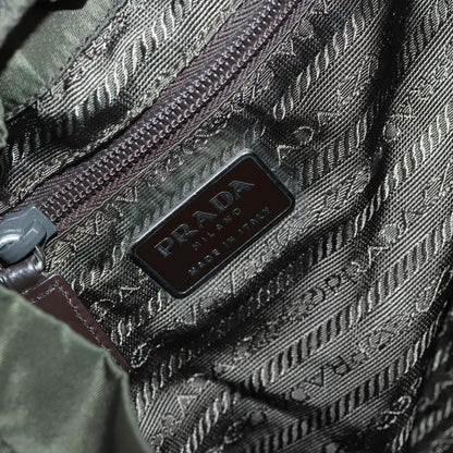 Prada Corsaire Backpack Embroidered Quilted Denim, KHAKI, NYLON, Backpack
