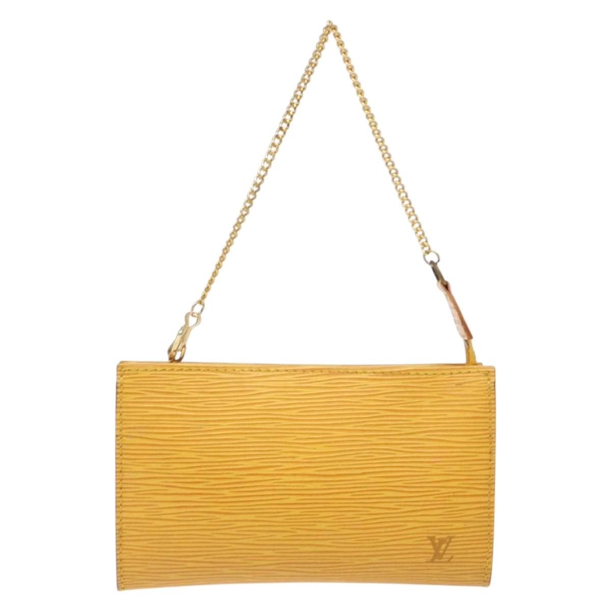 Louis Vuitton Pochette Accessoires Epi Leather, YELLOW, LEATHER, Clutche & pouche