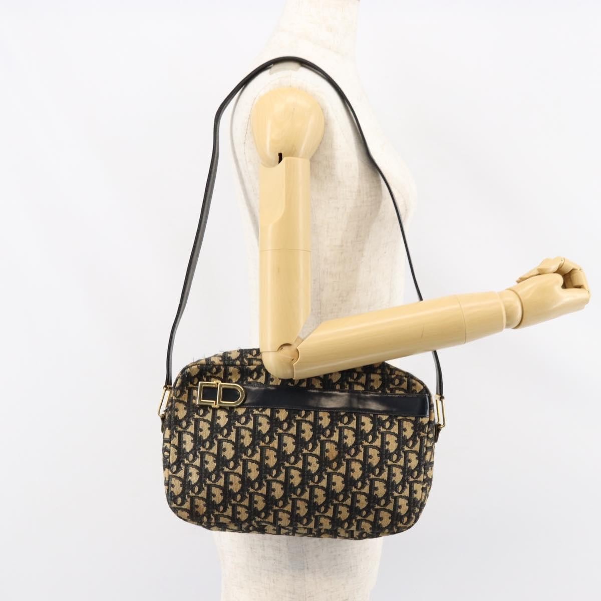 Christian Dior Vintage CD trotter Shoulder bag Canvas, NAVY, CANVAS, Shoulder bag
