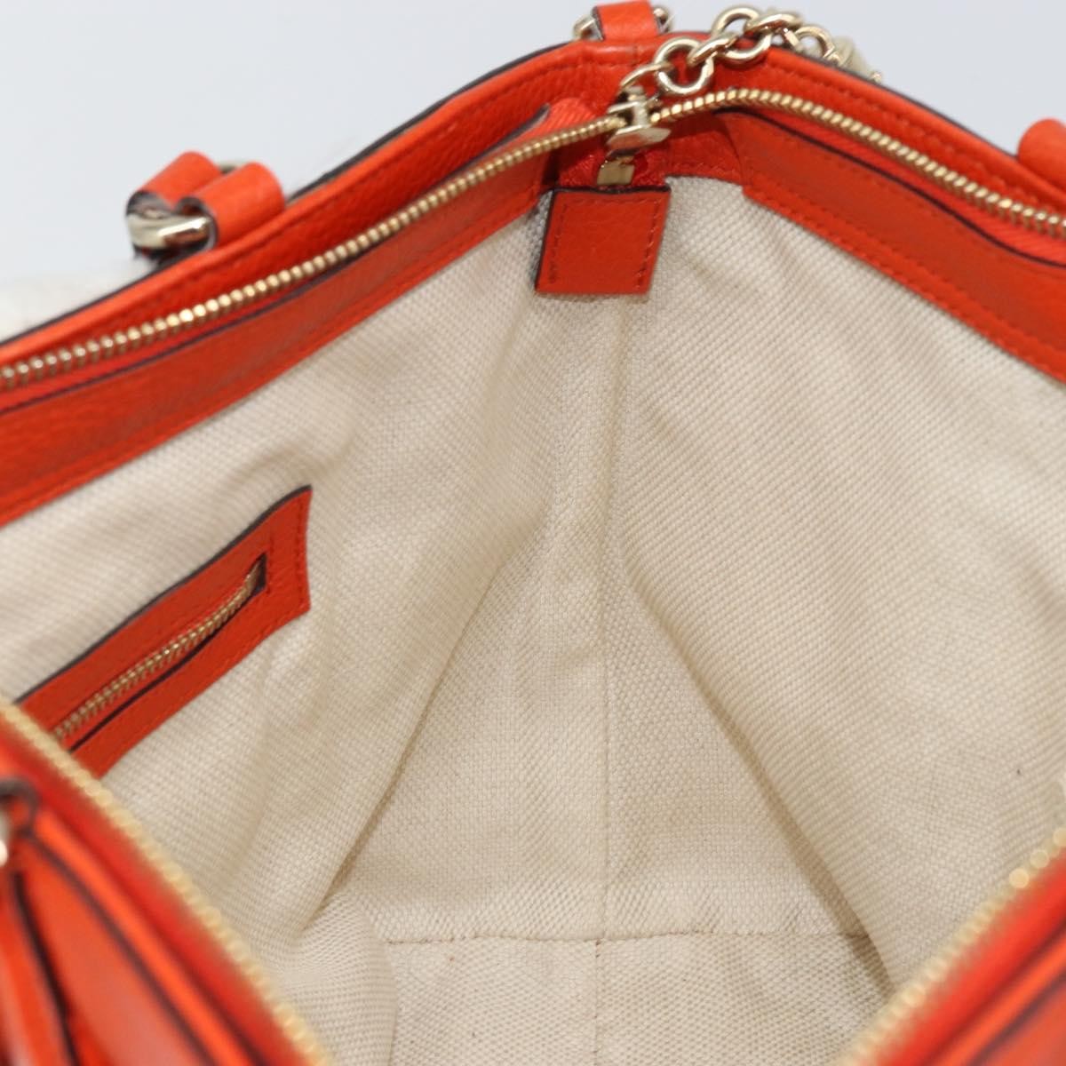Gucci Soho Working Tote Leather, ORANGE, LEATHER, Handbag