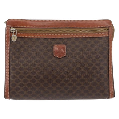 Celine Macadam Pochette Canvas, Black, Canvas, Clutch