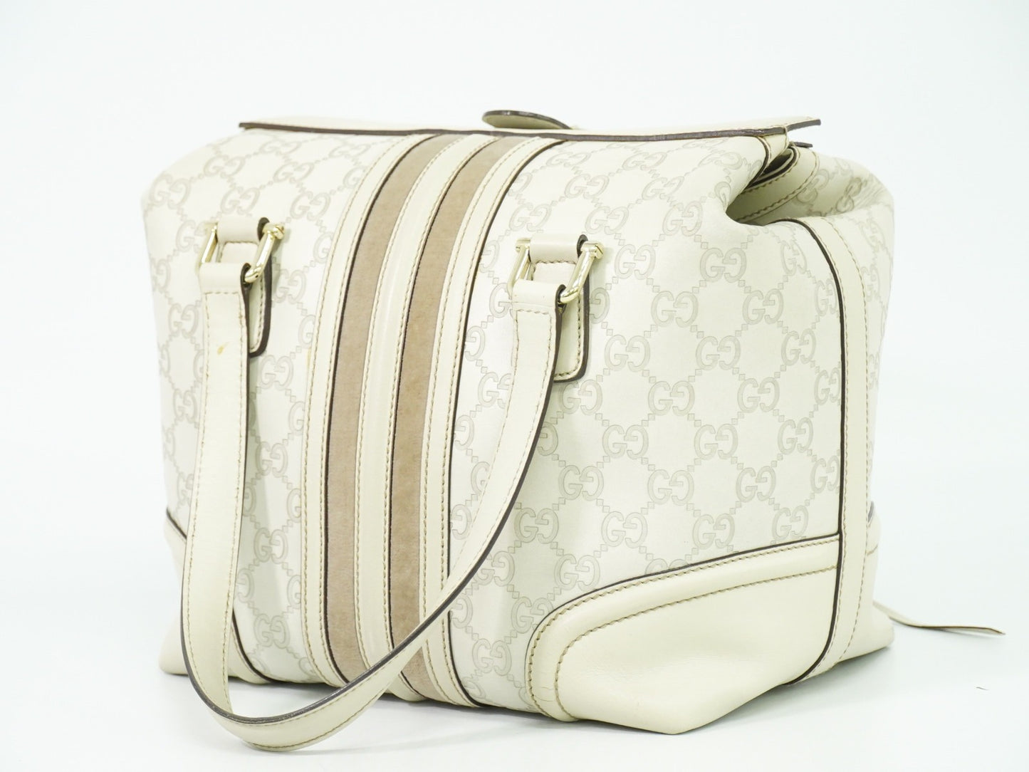 Gucci Treasure Tote Guccissima Leather, ECRU, LEATHER, Handbag